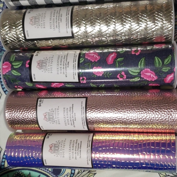 The Ribbon Boutique Office 6 Faux Leather Ribbon Spools For Cricut